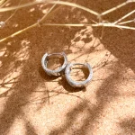 گوشواره حلقه ای جواهری نقره